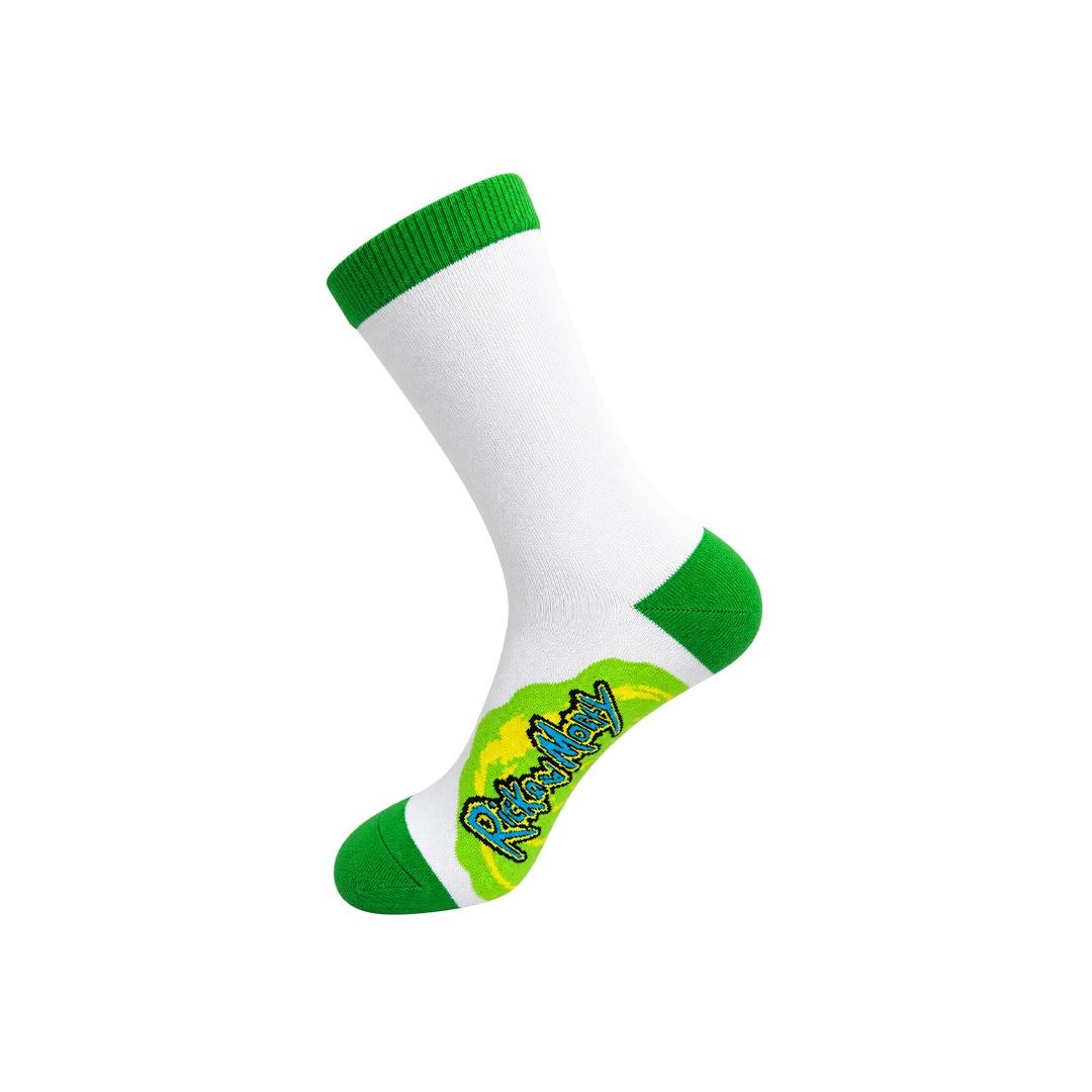 Kheyoot™ Rick and Morty Logo White Sock Free Size