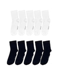 Kheyoot™ 10 kids long black & white Socks bundle