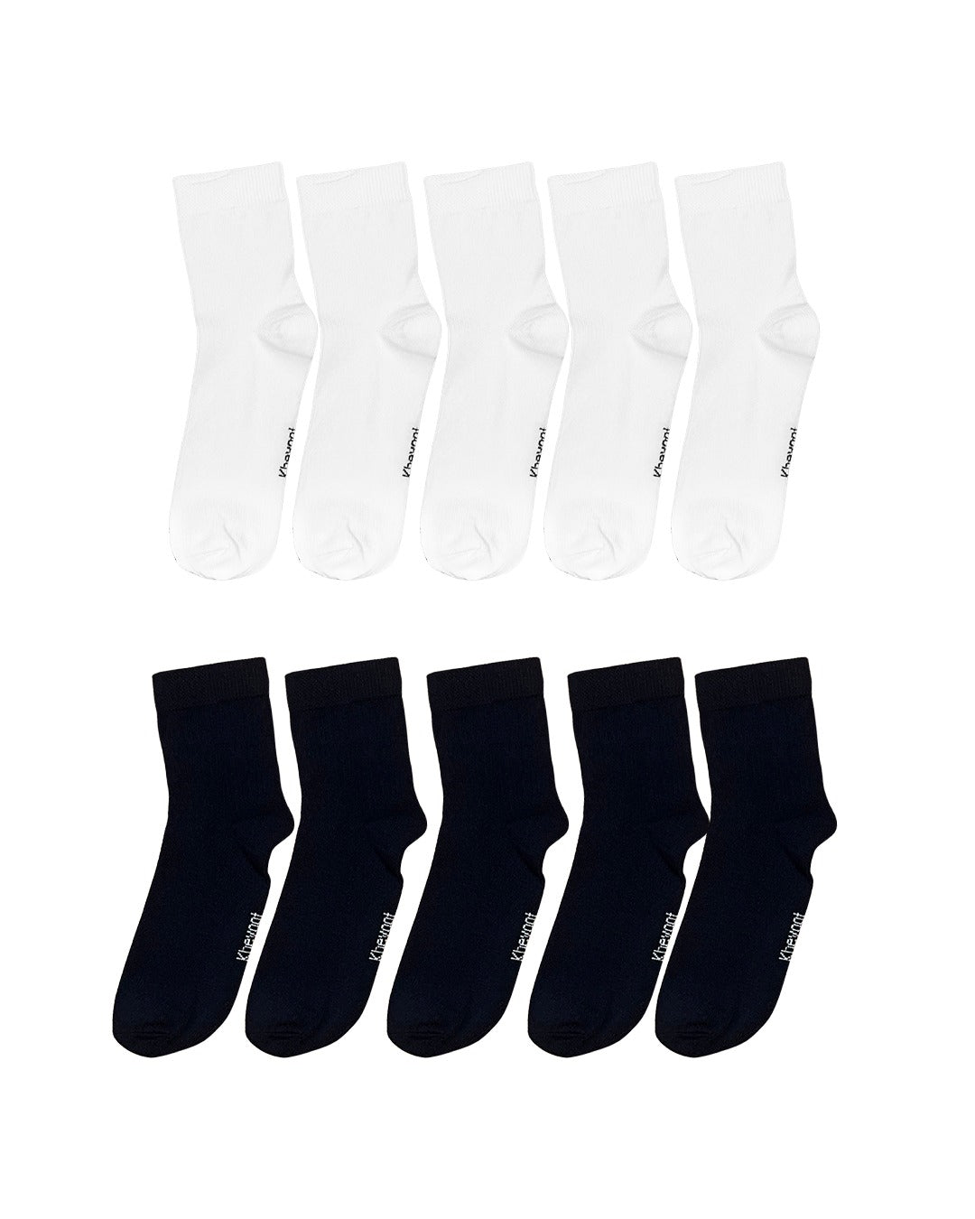 Kheyoot™ 10 kids long black & white Socks bundle