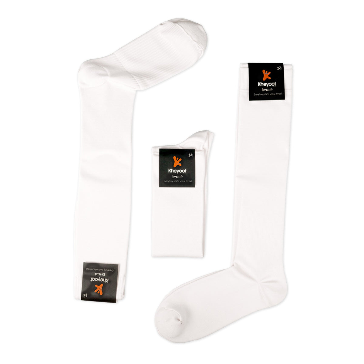 Kheyoot Pro Football Pack – 3 Plain White Socks (Adult | One Size Fits All)