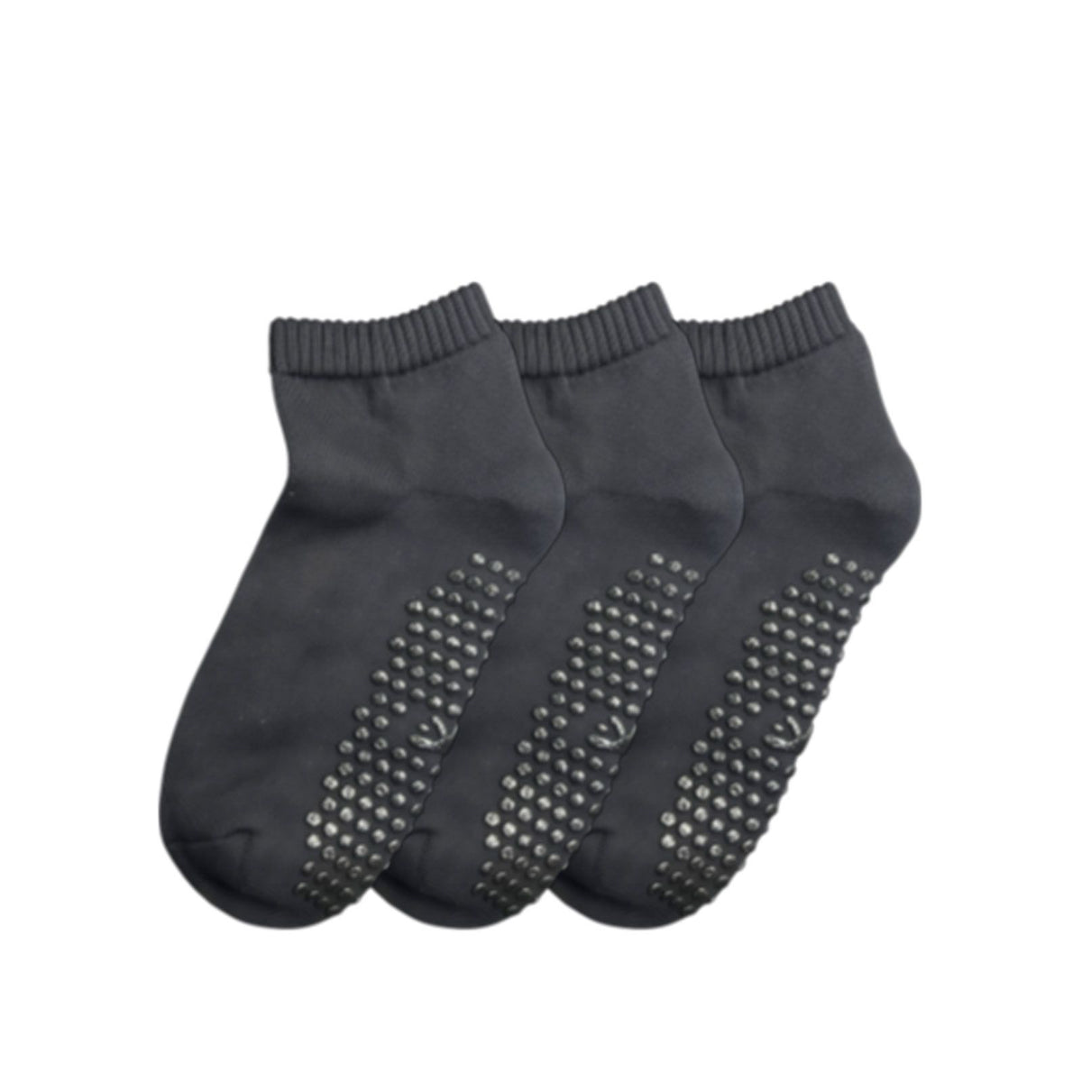 Kheyoot™ Women Anti-Slip Dark Grey Ankle Socks 3-Pair Pack