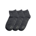 Kheyoot™ Men Anti-Slip Dark Grey Ankle Socks 3-Pair Pack