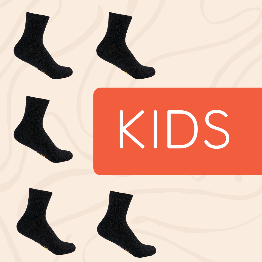 Kheyoot™ Kids Plain Black Crew Socks