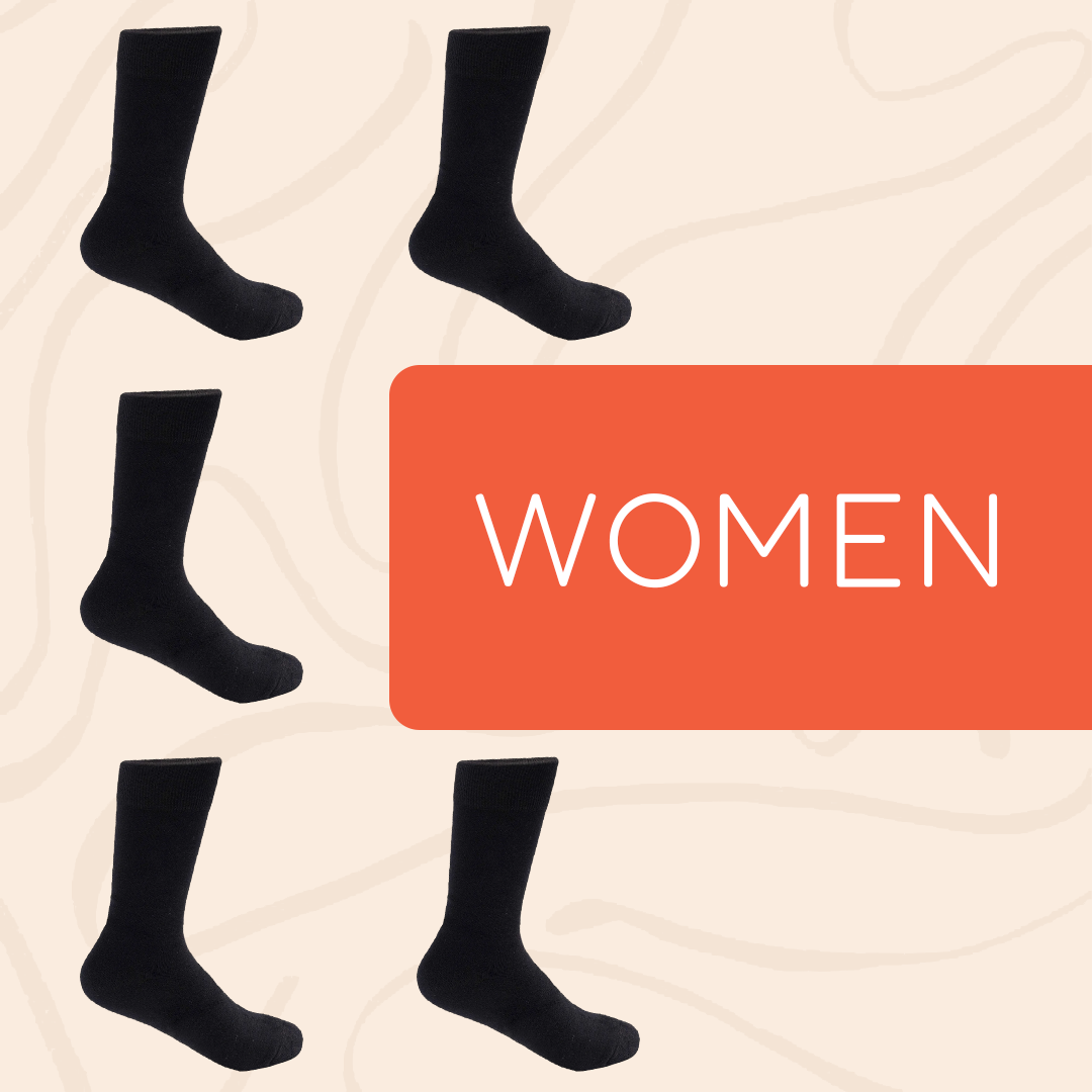 Kheyoot™ Women Solid Black Crew Socks